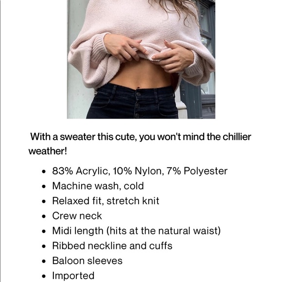 *NWT* GARAGE DOLMAN CREWNECK SWEATER - XS - Picture 10 of 10